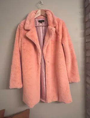 UNIQUE VINTAGE Faux Fur Peach Coat thumbnail 1