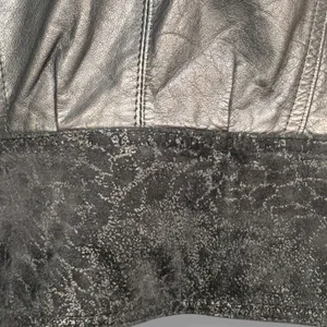 Vintage 80s Black Leather Jacket Suede Embossed Oversized Batwing Belted Moto thumbnail 8