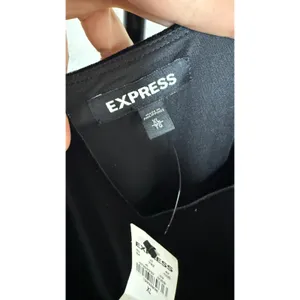 Express Black Velvet V-Neck Double Strap Jumpsuit XL 941332 thumbnail 4