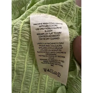Free People Marigold Smocked Crop Top Key‎ Lime Green SS Size Large NWT thumbnail 7