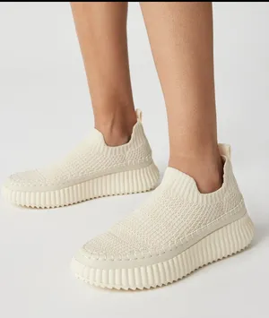 Steve Madden Samhara In Katie Cream Knit Slip-On Platform Sneakers 9.5 thumbnail 1