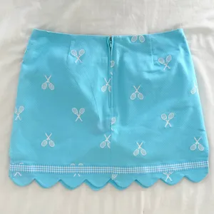 Vintage 90s y2k Lilly Pulitzer Scallop Tennis Mini Skirt - Pool Blue - 2P thumbnail 5