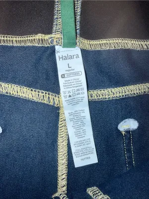 HALARA Dark Blue Denim Pull-On Women’s Pants Large thumbnail 2