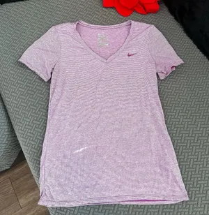 Nike purple striped shirt thumbnail 1