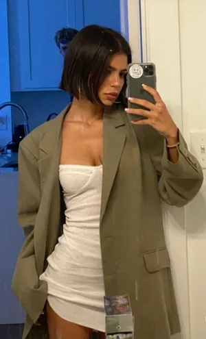 SagHarbor Oversized Olive Green Blazer thumbnail 1