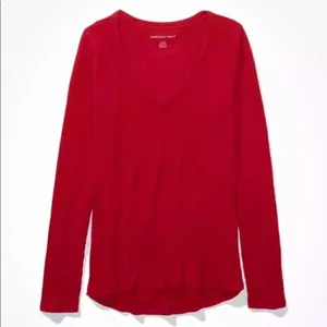 ✨ AE Plush Long Sleeve V-Neck T-Shirt✨ thumbnail 6