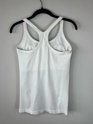 Lululemon Ebb to Street Tank Top White Ribbed Built In Bra Racerback Athletic 8 thumbnail 7