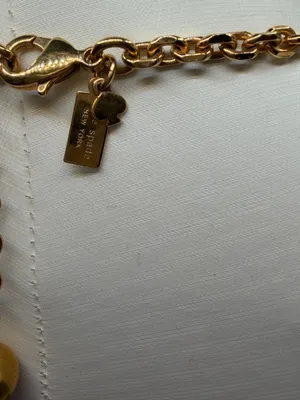 Kate Spade Set‎ In Stone Double Bib Statement Necklace Gold Purple Chunky 16” thumbnail 5