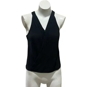 Naked Zebra Women's Black Sleeveless V-Neck Blouse Size S Casual thumbnail 7