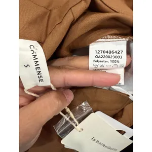 Commense Preppy Academia Brown Wide Leg Button Detail Casual Pants Small thumbnail 4