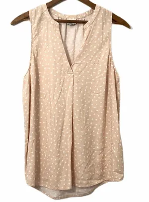 Peachy & White Polka Dot Sleeveless Blouse thumbnail 2