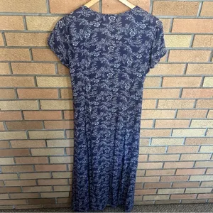 Band of Gypsies V Neck Boho Floral Maxi Dress Size XS Blue & White thumbnail 3