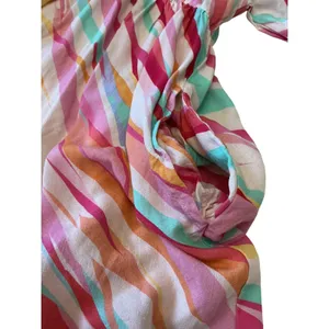 Entro Womens Large Abstract Stripe Babydoll Mini Dress Button Front Tunic D22584 thumbnail 12