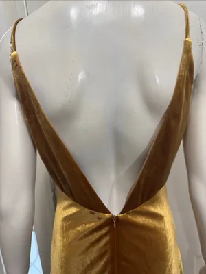 Bardot Capri Marigold Velvet Slip Dress Spaghetti Straps Women's Dress Sz S A3 thumbnail 9