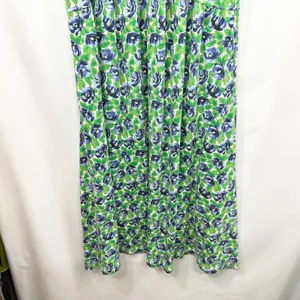 VTG The Eagle's Eye Large Midi Dress Floral Sleeveless Blue Green Bow 80s‎ 1600 thumbnail 8