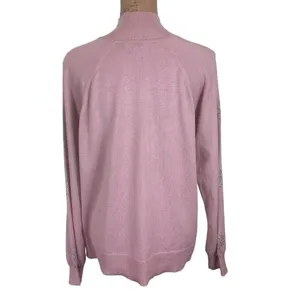 Marled Reunited Clothing Pink Rhinestone Snowflake Mock Neck Sweater Winter XL thumbnail 3