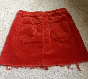 Burnt orange corduroy a-line skirt thumbnail 2