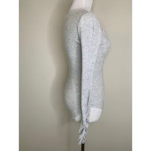 NWT Free People OB878253 Pebble Gray Cozy Up With Me Bodysuit Sz Small thumbnail 4