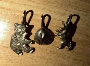 3 Pcs Sterling Silver 925 Bear Shell Unicorn Charm For Bracelet Or Necklace thumbnail 1