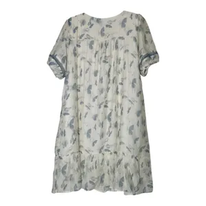 Kindred Size-L Dress White Blue Butterfly Knee Length Ruffle‎ thumbnail 2