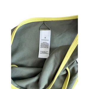 Salt + Cove Womens High Leg Bikini Bottoms Olive‎ Green Yellow Trim Size S NEW thumbnail 5
