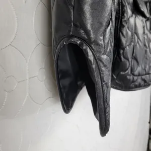 Mimosa Womens Jacket Size M Black PU Leather Quiltted Oversized Patch Pockets Size M thumbnail 3