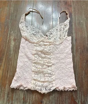 Henson Kickernick Pink Lace Camisole Made in USA Medium thumbnail 1