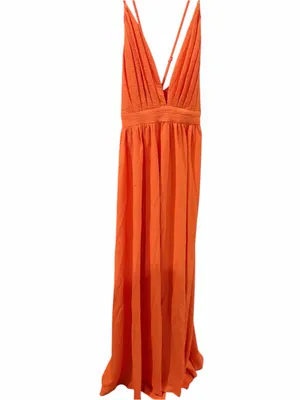 SHEIN SXY Halter Neck Maxi Dress in Orange Size Small NEW thumbnail 3