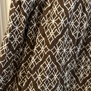 Loft Sun Dress Brown White Geometric Print Size 4 thumbnail 6