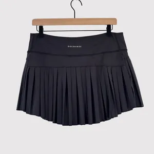 Gold Hinge Womens Skort Black Pleated Mini Tennis Skirt Lined High Waist XL thumbnail 4
