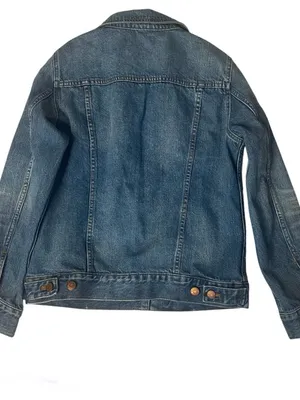 MADEWELL The Jean Jacket Pinter Wash Denim Trucker Jacket Size Medium thumbnail 8