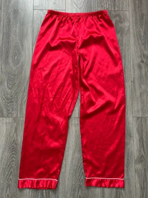 Red Sleepwear Pants Valentines Loungewear Size Medium thumbnail 3