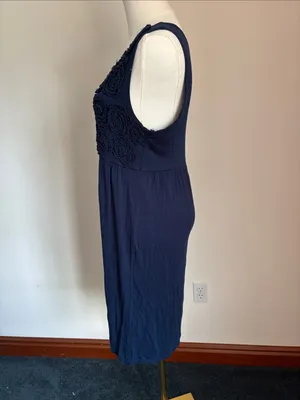 Design History Navy Rosette-Detail Sleeveless Midi Dress thumbnail 3