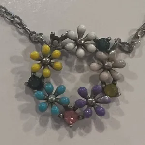 Sterling Silver Flower Wreath Pendant Necklace - 18” thumbnail 6