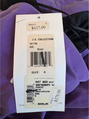 Theia Strapless Purple Evening Gown Dress Size 8 Ruched Bodice and Skirt thumbnail 6