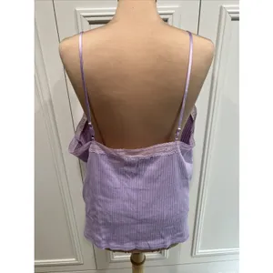 Victoria's Secret Lavender Rib Lace Trim Cami Top Coquette Lounge Sleep thumbnail 3