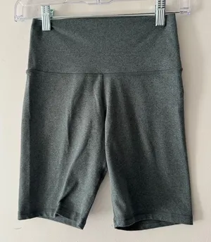Aerie Chill Play Move‎ Biker Yoga Shorts Heather Green thumbnail 1