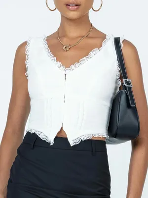 Princess Polly Silvanna Top White Size 12 NWT IN PACKAGE thumbnail 2