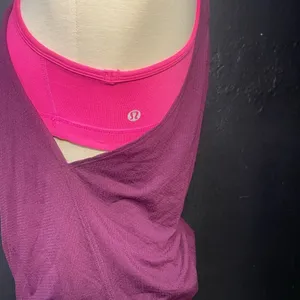 Lululemon Athletica Women's‎ Tank Top Built-in Bra Pink Purple Athletic Size M thumbnail 3