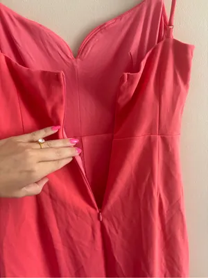 Lulus Impressive Glamour Coral Pink Sleeveless Column Maxi Dress Size Small NWT thumbnail 8