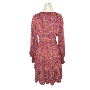 House of Harlow 1960 Berry V-neck Paisley Printed Casual Dress NWT 2 thumbnail 2