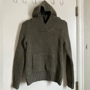 ***Ralph Lauren Vintage Army Green Wool Blend Knit Hoodie Sweater thumbnail 2