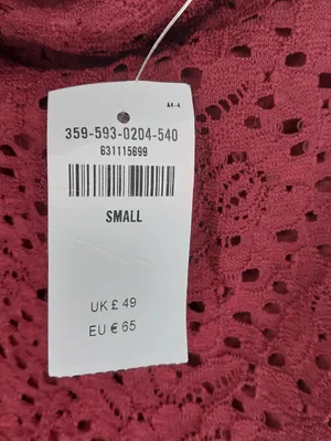 Hollister Burgundy Lace Long Sleeve Fit & Flare Skater Mini Dress NWT thumbnail 7