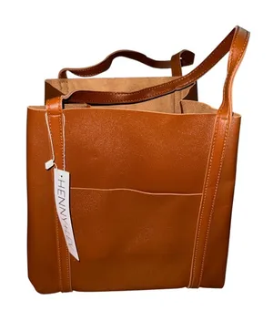 Danielle vegan leather tote bag Brown thumbnail 1