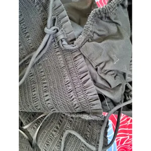 NWT Abercrombie & Fitch‎ Convertible Sleeve Smocked Black Smocked Puff Sleeve L thumbnail 7