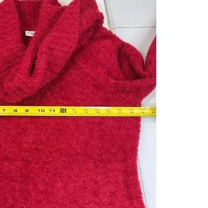 Cato‎ Red Fuzzy Cowl Neck Long Sleeve Tunic Sweater Top Women's Size L thumbnail 7