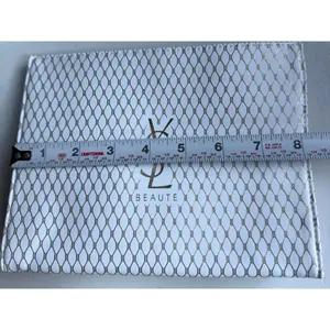 Yves Saint Laurent Beaute White Clutch Bag with Gold Mesh Pattern thumbnail 5