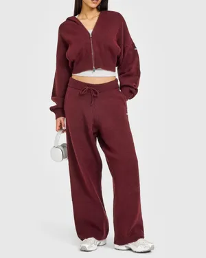 Oner Active Oversized Knit Straight Leg Pants Rosewood thumbnail 3
