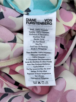 Diane Von Furstenberg Two-Tone Pink & Aqua Wrap Midi Dress thumbnail 10