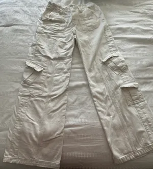 Urban Outfitters White Cargo Pants thumbnail 1
